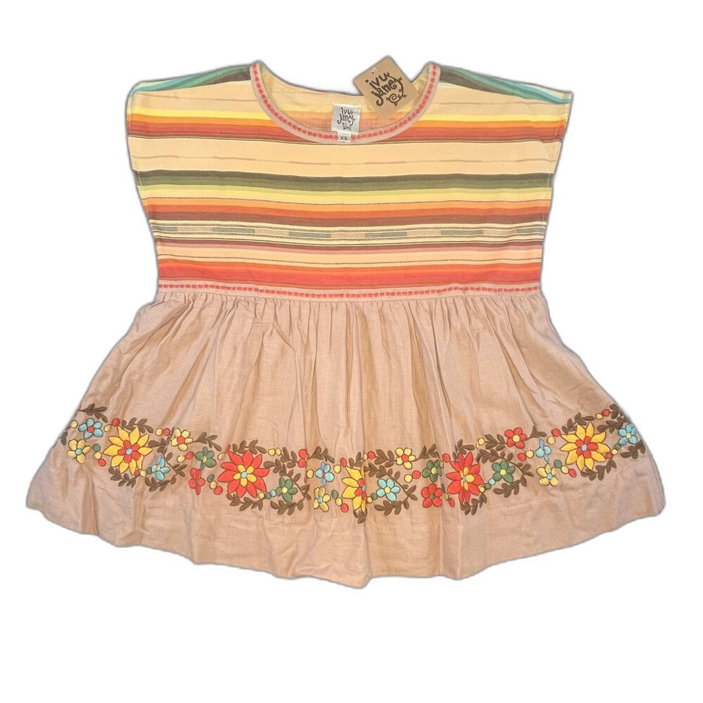 NWT Ivy Jane Embroidered Serape Stripe Boho Womens Top sz XS Resort Summer Vacay - Picture 9 of 11